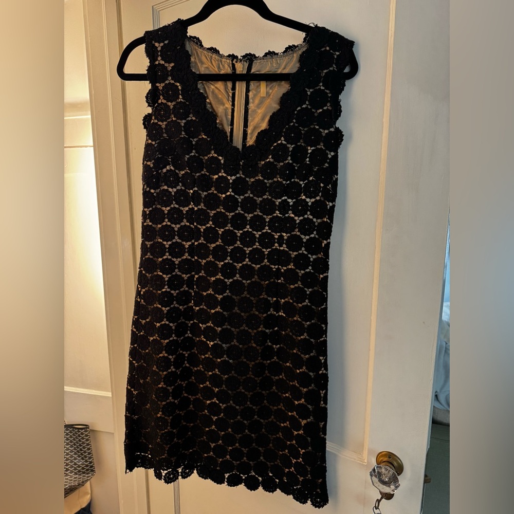 Jack rogers black and gold eyelet dress
